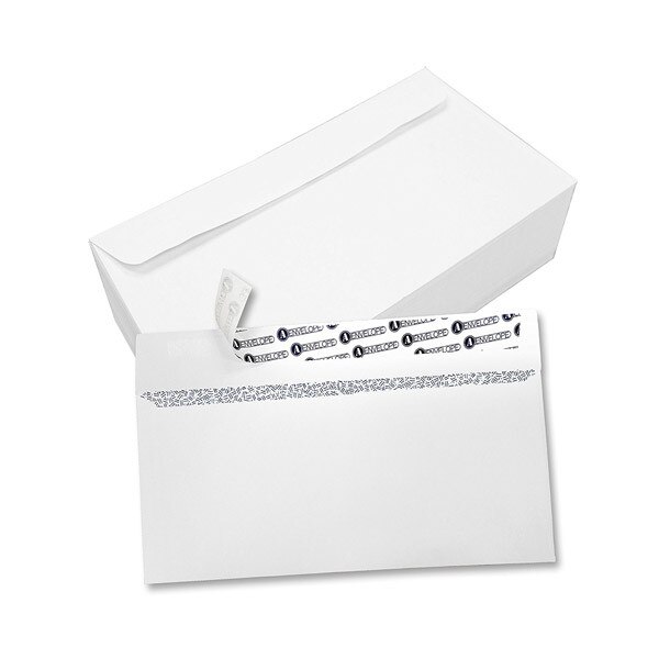 Windowless 10 Peel and Seal Envelopes with Security Tint (500 Count